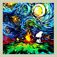 Starry Night Print Van Gogh Parody Heavy Core Tee | Teevron