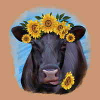 Black Angus With Sunflower Heavyweight Hoodie | Teevron