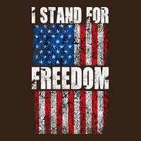 I Stand For Freedom With A Distressed American Flag Heavy Core Tee | Teevron