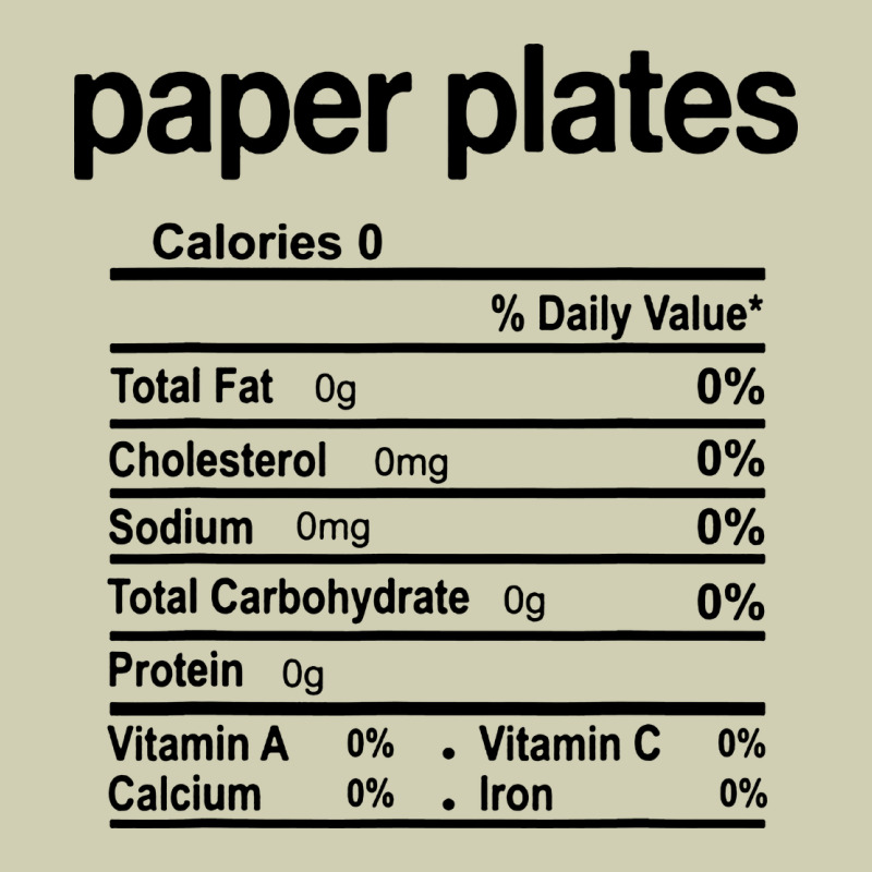 Paper Plates Nutrition Facts Funny Thanksgiving Christmas Heavy Core Tee by artisFamous | Teevron