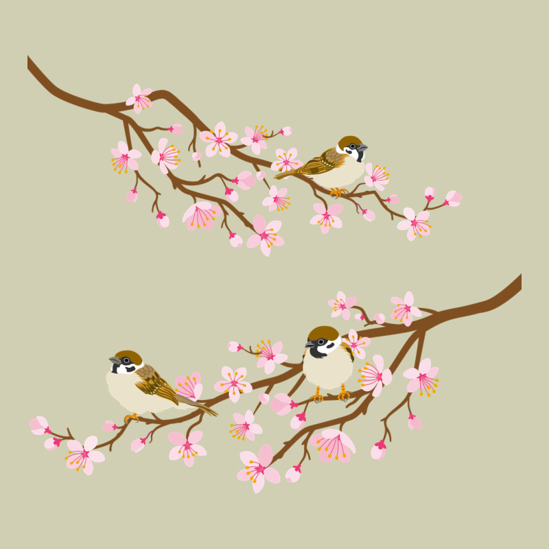 Cherry Blossom Sakura With Bird Heavy Core Tee by artisFamous | Teevron