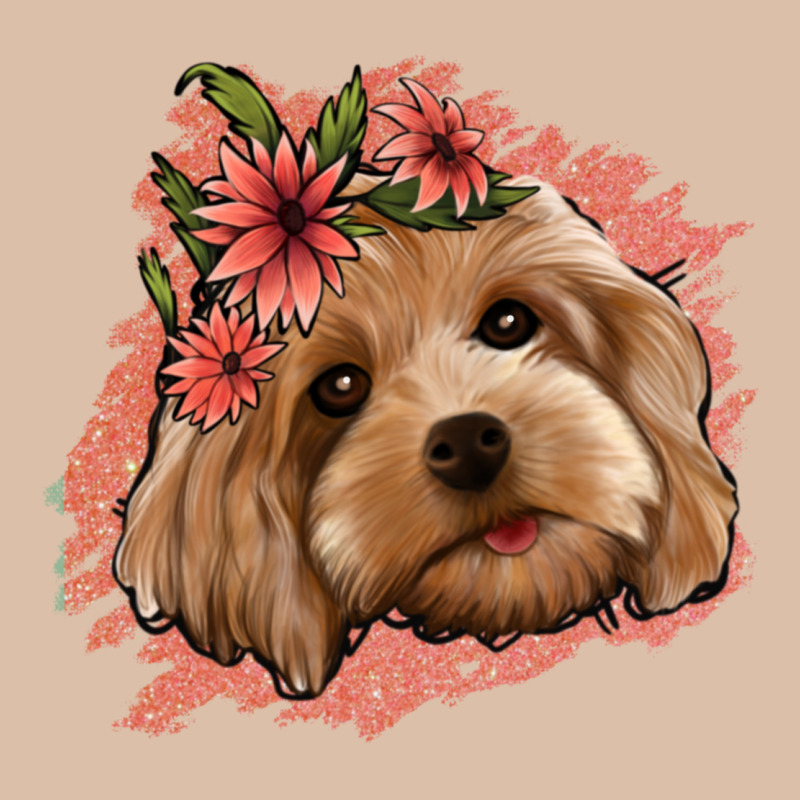 Cockapoo Floral Pink Glitter Urban Heavy Tee by Jasminsmagicworld | Teevron