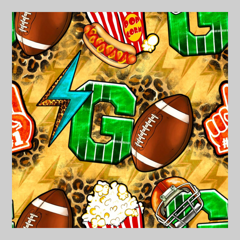 American Football Go With Thunder And Leopard  Seamless Pattern Premium Tee by BundleAndBundleShop | Teevron