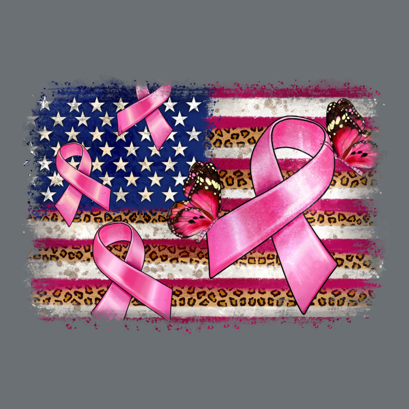 Breast Cancer American Flag Background Premium Hoodie by BarkalooDesign | Teevron