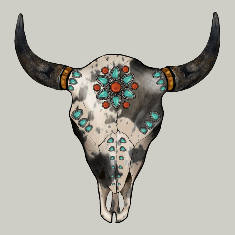 Cowhide Bull Skull Heavyweight Hoodie by Jasminsmagicworld | Teevron