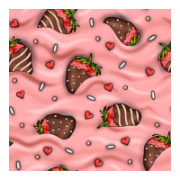 valentines day strawberries in cream seamless pattern | Teevron