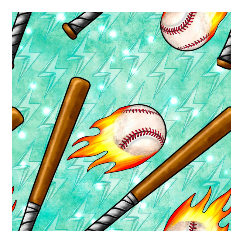 Baseball Bat With Thunders Seamless Pattern Premium Tee by BundleAndBundleShop | Teevron