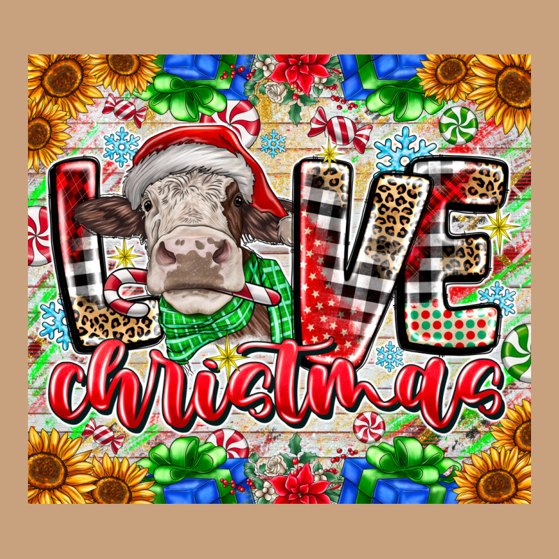 Love Christmas Cow Vintage Tee by CowhideDigitalArt | Teevron