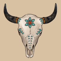 Turquoise Bull Skull Heavyweight Hoodie | Teevron