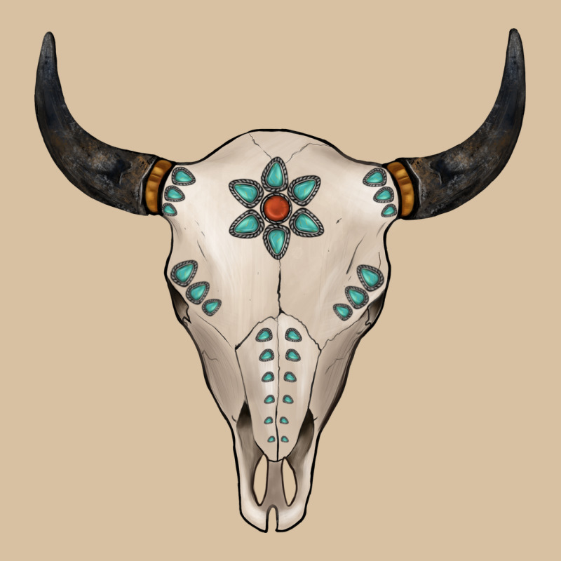 Turquoise Bull Skull Heavyweight Hoodie by Jasminsmagicworld | Teevron
