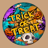 Trick Or Treat Hallowen Round Vintage Tee | Teevron