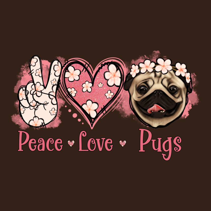 Peace Love Pugs Heavy Core Tee by Jasminsmagicworld | Teevron