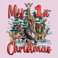 My First Christmas Baby Safari Animals Ladies Tee | Teevron