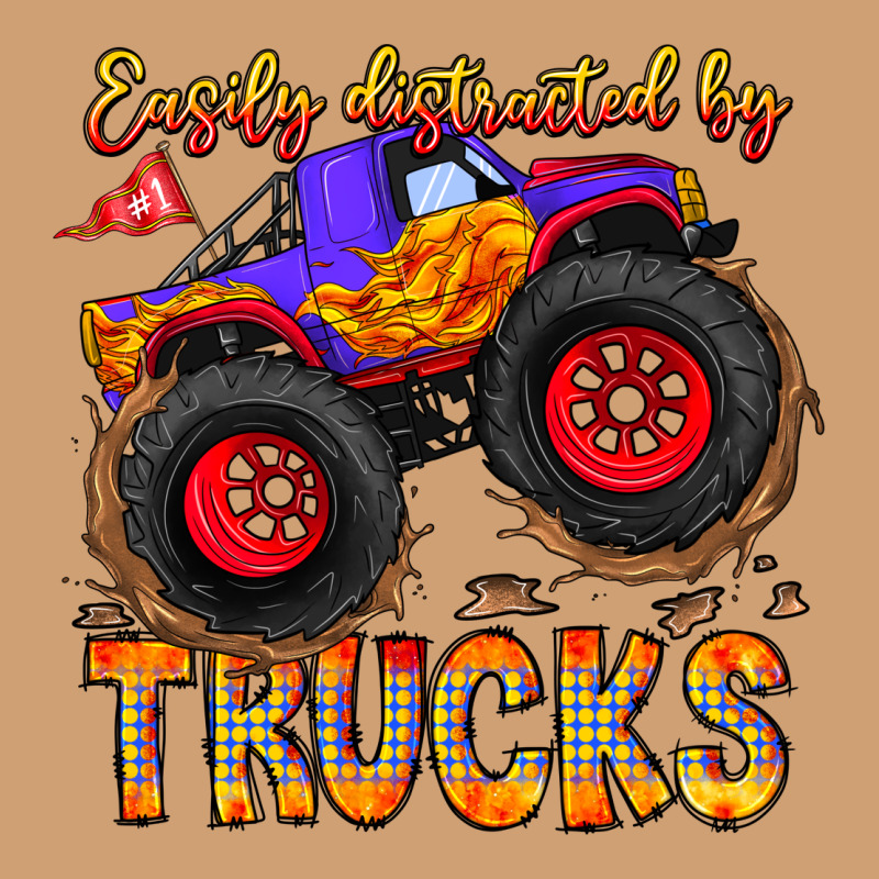 Easily Distracted By Trucks Vintage Tee by CowhideDigitalArt | Teevron