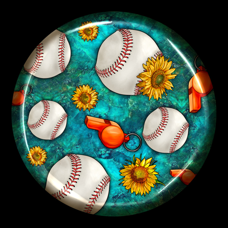 Baseball With Sunflower Round Earrings Premium Tee by BundleAndBundleShop | Teevron