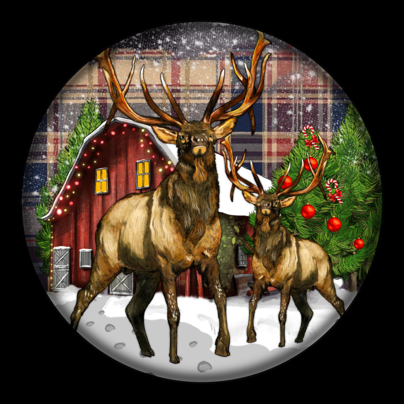 Elk Buck Deer Christmas Ladies Tee by LillyAllenDesigns | Teevron