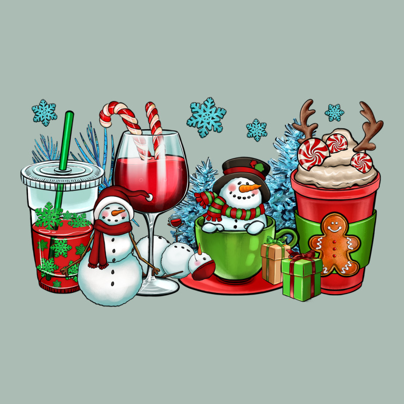 Christmas Snowman Coffee Cups Classic Tee by OliviaCreatesArt | Teevron