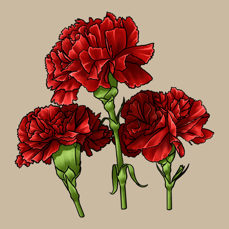 Scarlet Red Carnation Illustrations Long Sleeve Tee by LillyAllenDesigns | Teevron