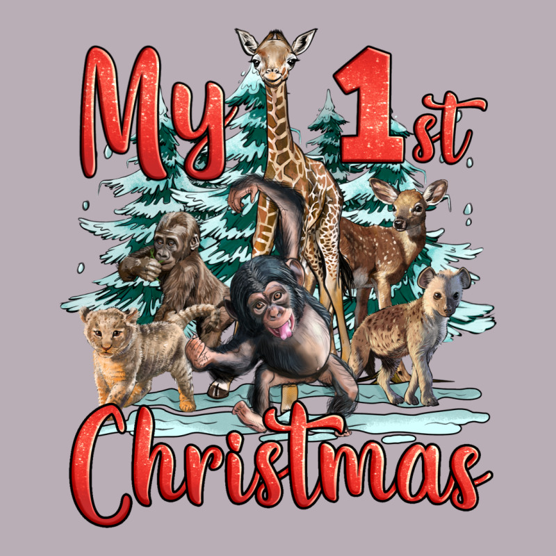 My First Christmas Baby Safari Animals Vintage Tee by LillyAllenDesigns | Teevron