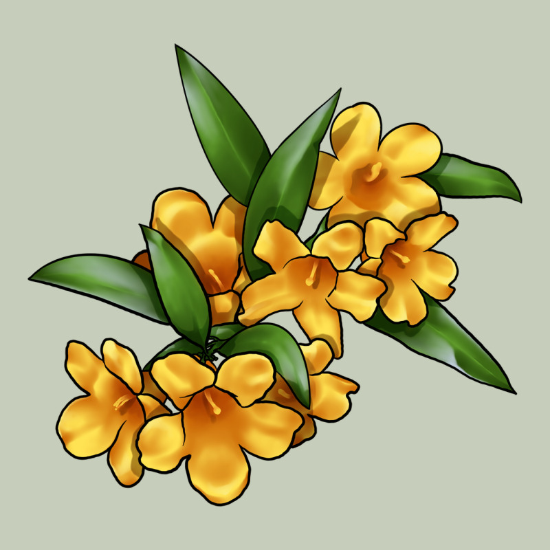 Yellow Jessamine Flower Illustrations Long Sleeve Tee by LillyAllenDesigns | Teevron