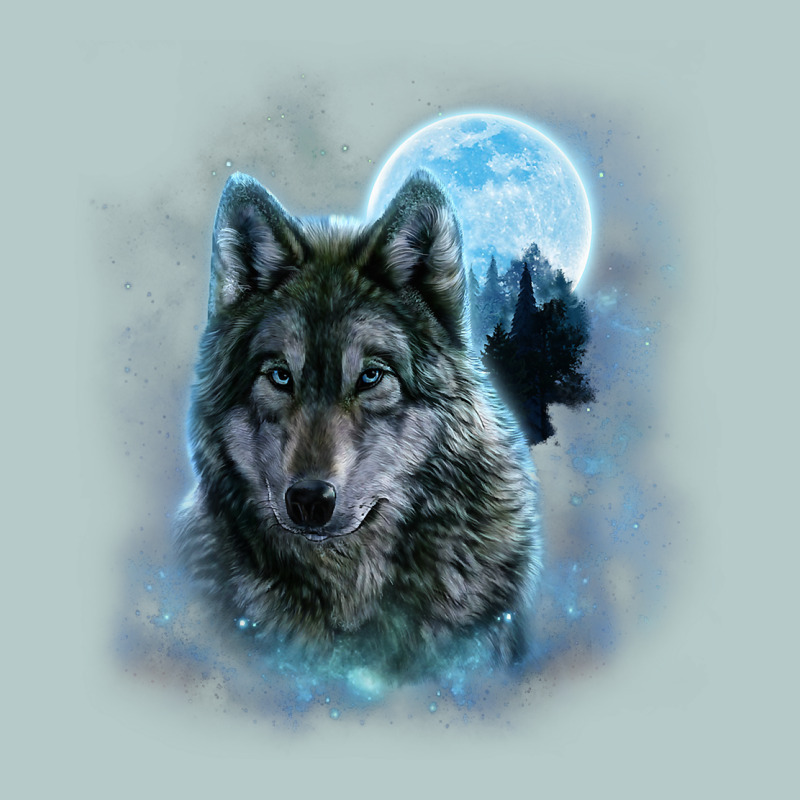T Shirt, Grey Wolf Hunting Ground, Icy Moon, Forest, Galaxy Heavy Core Tee by linhVisuals | Teevron