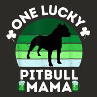 Funny St Patrick's Day One Lucky Pitbull Mama Pitbulldog T Shirt Heavy Core Tee | Teevron