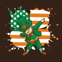 Dabbing Leprechaun Irish American Flag Heavy Core Tee | Teevron