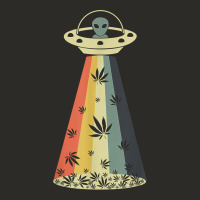 Vintage Alien Weed Pot Leaf Ufo Abduction Marijuana Cannabis T Shirt Heavy Core Tee | Teevron
