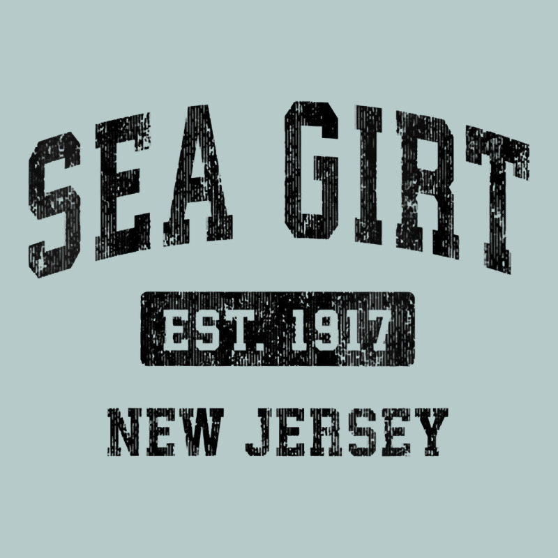 Womens Sea Girt New Jersey Nj Vintage Sports Design Black Design V Nec Heavy Core Tee by linhVisuals | Teevron