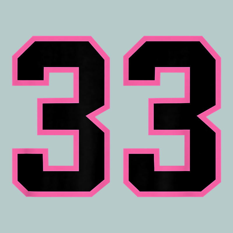 Number 33 Sports Jersey Athlete Fan Pink Black Lucky Number T Shirt Heavy Core Tee by linhVisuals | Teevron