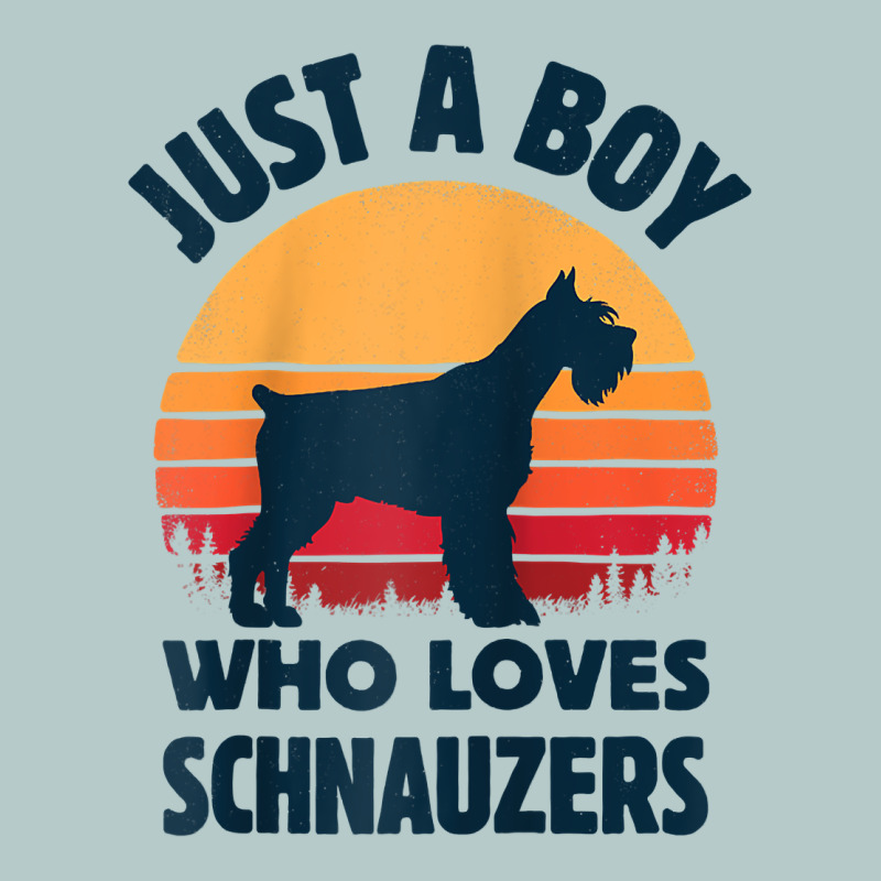 Schnauzer Just A Boy Who Loves Dogs Men Retro Vintage Sunset Raglan Ba Heavy Core Tee by linhVisuals | Teevron