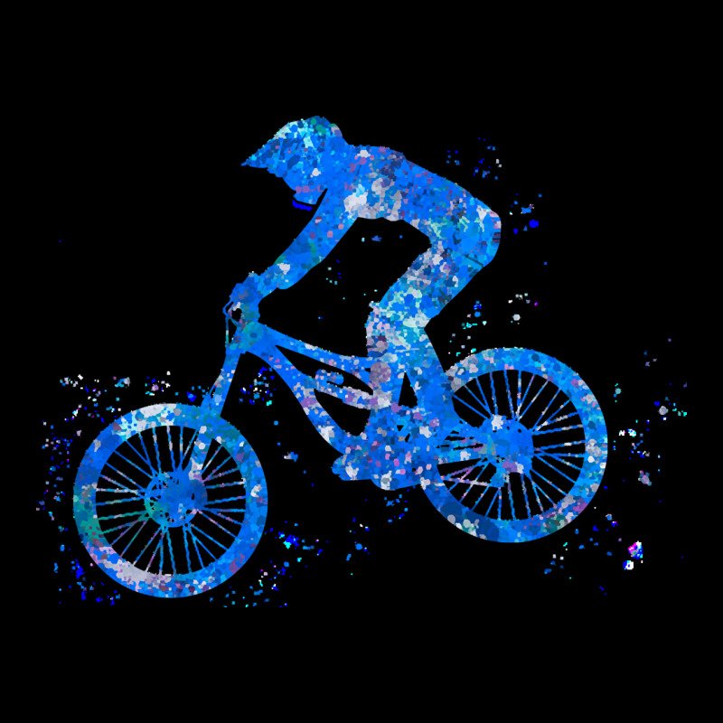 Downhill Mountain Bike T  Shirt Downhill Mountain Bike Jump Blue Water Heavy Core Tee by linhVisuals | Teevron