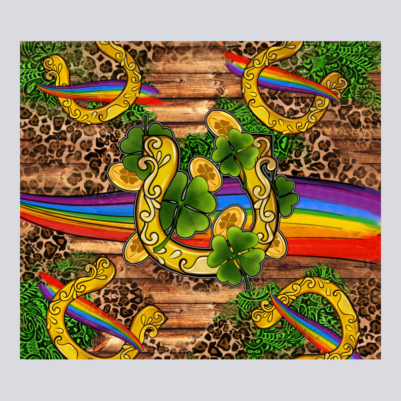 St Patricks Day Horseshoe Shamrock Rainbow Gold Zipper Hoodie by RanaPortraitStore | Teevron
