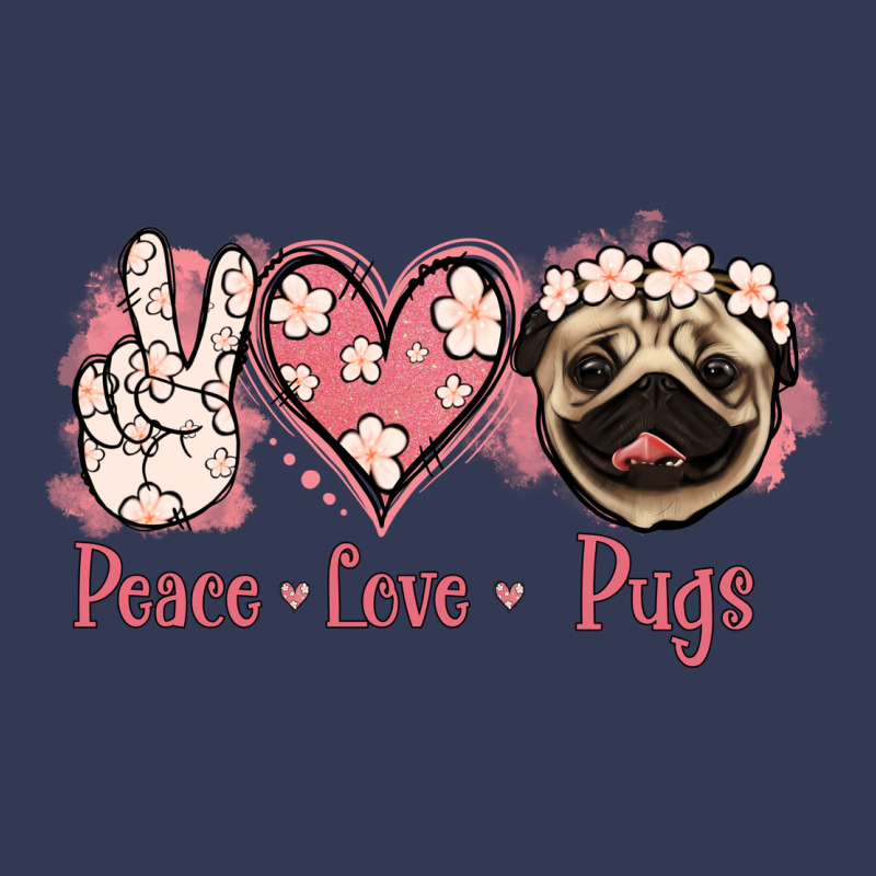 Peace Love Pugs Heavyweight Hoodie by Jasminsmagicworld | Teevron
