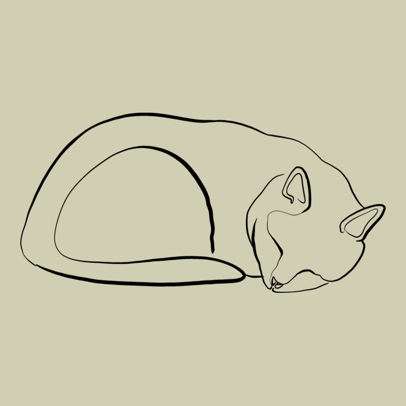 Sleeping Cat Line Art Heavy Core Tee by linhVisuals | Teevron