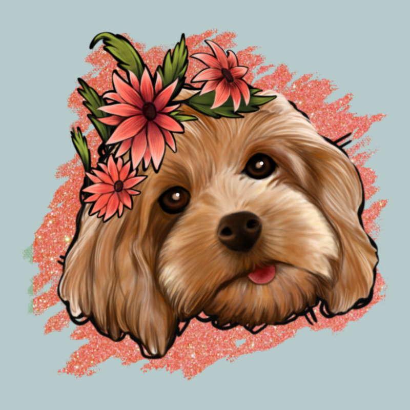 Cockapoo Floral Pink Glitter Heavy Core Tee by Jasminsmagicworld | Teevron