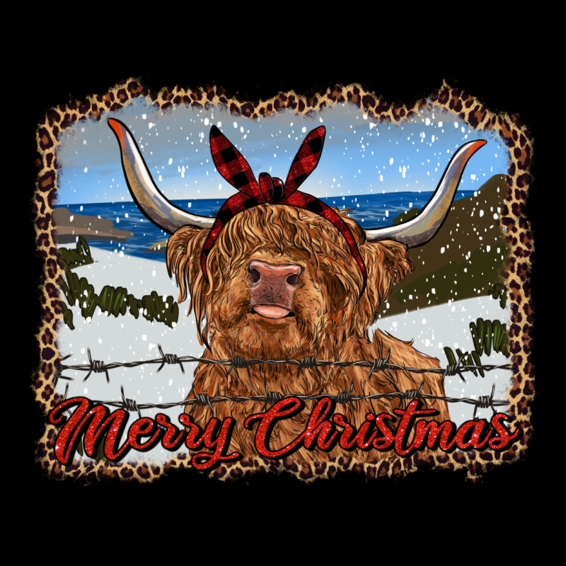 Merry Christmas Highland Cow With Farm Heavy Core Tee by RanaPortraitStore | Teevron