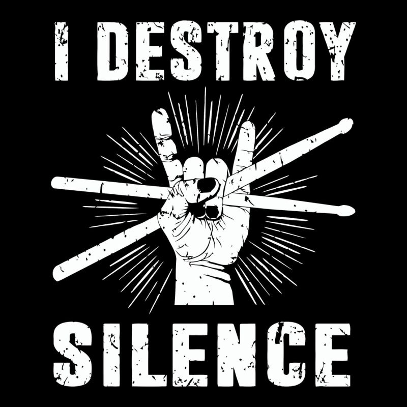 I Destroy Silence Drum Set Drummer Gift Heavy Core Tee by linhVisuals | Teevron