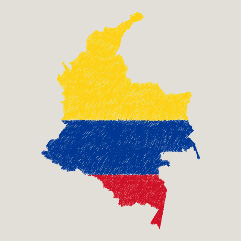 Colombia Flag Map Drawing Line Art Heavy Core Tee by linhVisuals | Teevron