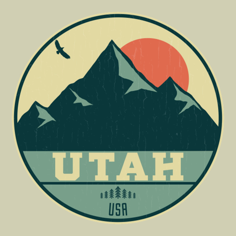 Utah Retro Mountain Badge Heavy Core Tee by linhVisuals | Teevron