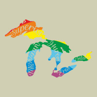 All Michigan Great Lakes Rainbow Colors Heavy Core Tee | Teevron