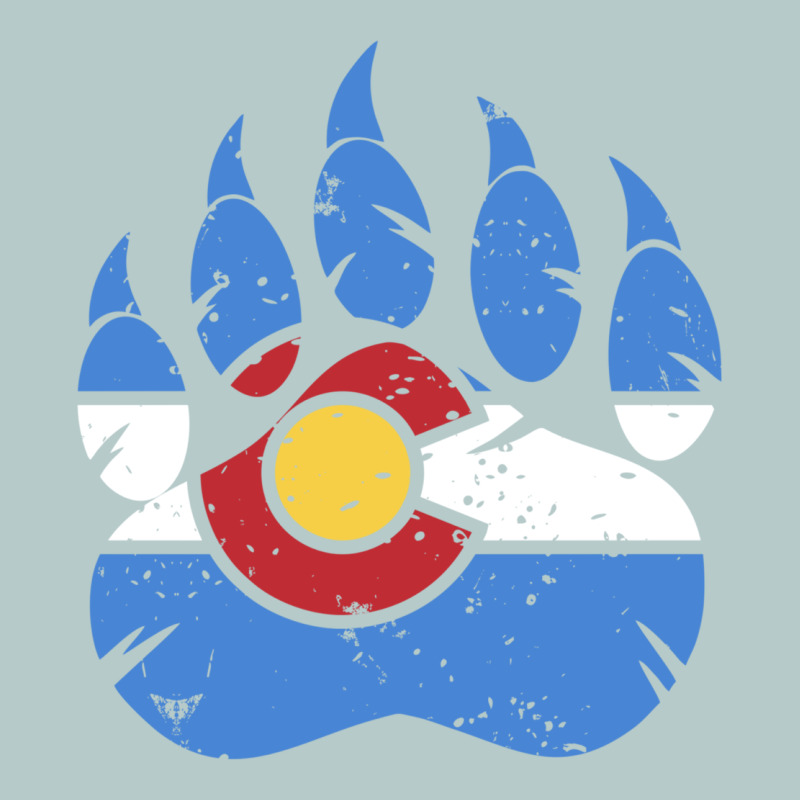 Colorado State Flag Bear Paw Print Pocket Place Heavy Core Tee by linhVisuals | Teevron