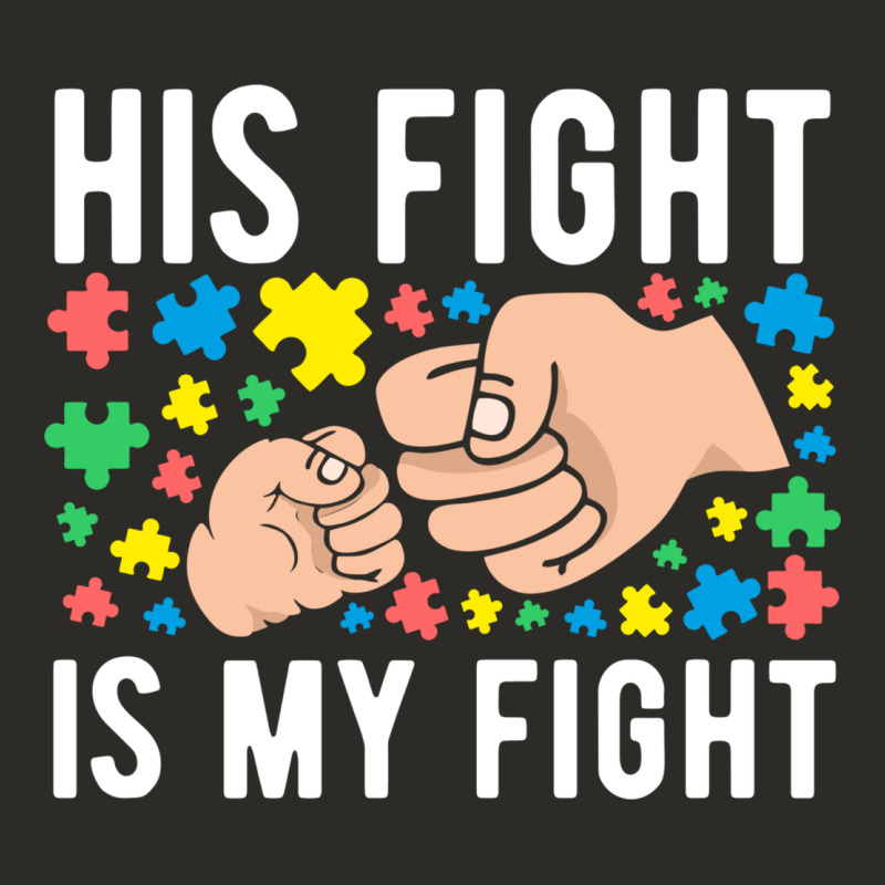 His Fight Is My Fight Autism Dad Mom Fist Bump Cute Supportive Awarene Heavy Core Tee by linhVisuals | Teevron