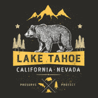 Womens Lake Tahoe National Park California Nevada Vintage Bear Men V N Heavy Core Tee | Teevron