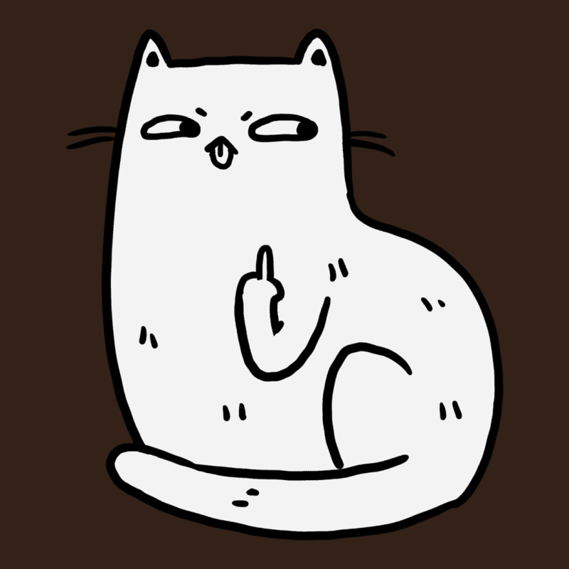 Cat Giving The Finger Heavy Core Tee by linhVisuals | Teevron