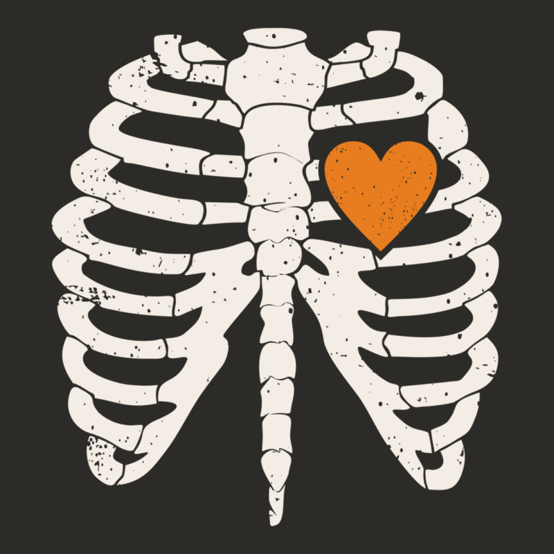 Skeleton Rib Case Orange Pumpkin Heart Vintage Halloween Anatomy Costu Heavy Core Tee by linhVisuals | Teevron
