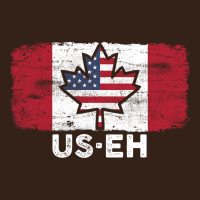 Us Eh American Canadian Flag Canada Day Leaf With Usa Flag Inside Heavy Core Tee | Teevron