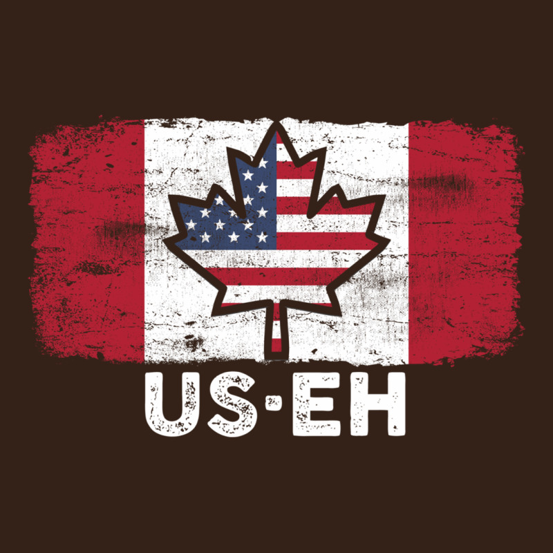 Us Eh American Canadian Flag Canada Day Leaf With Usa Flag Inside Heavy Core Tee by linhVisuals | Teevron