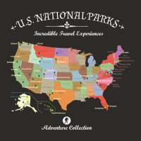 Us National Parks Map Colorful With All 59 National Parks Heavy Core Tee | Teevron