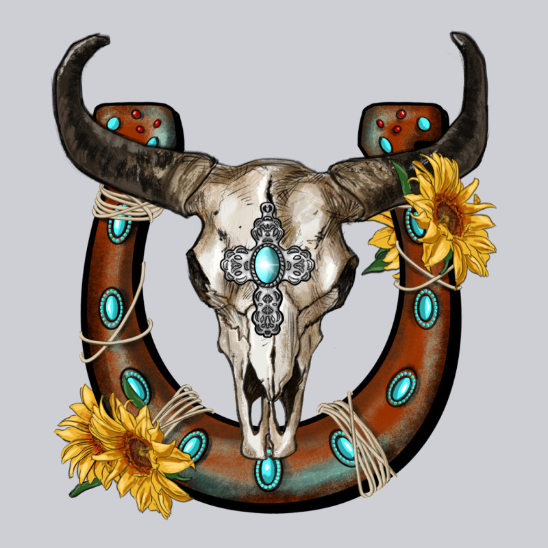 Bull Skull With Horseshoe Heavyweight Sweatshirt by RanaPortraitStore | Teevron